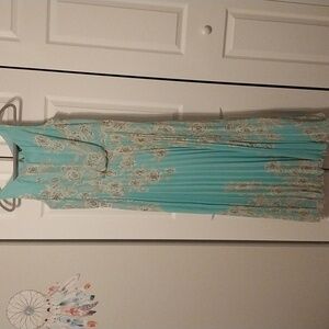 Jessica Howard formal pleated sheer maxi dress size 16